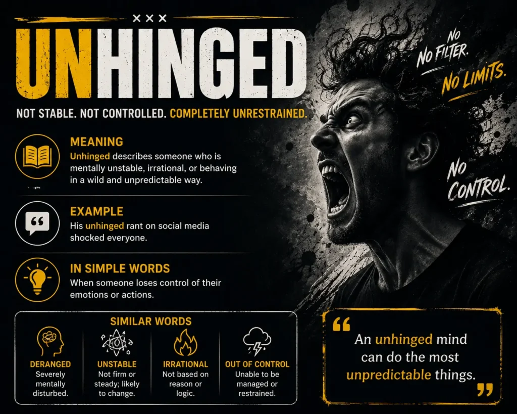 unhinged meaning