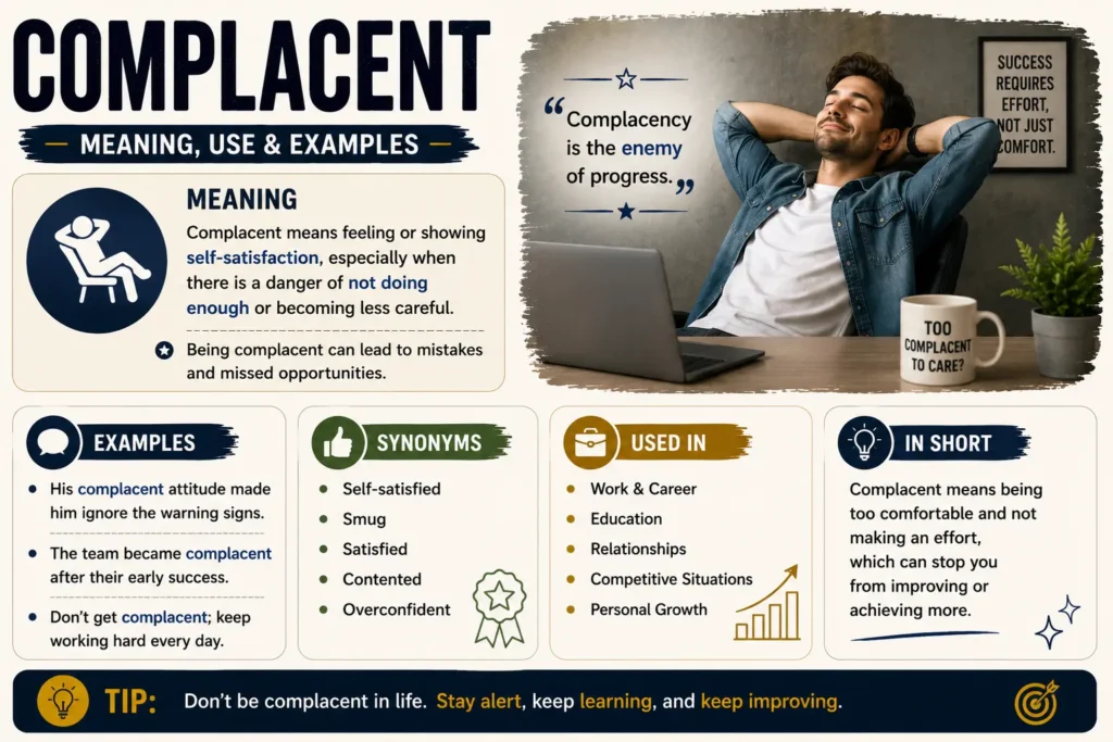 complacent meaning