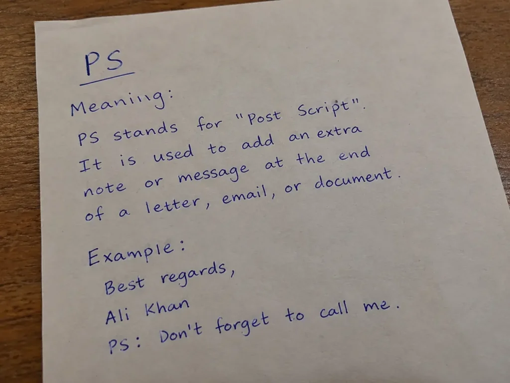 ps meaning